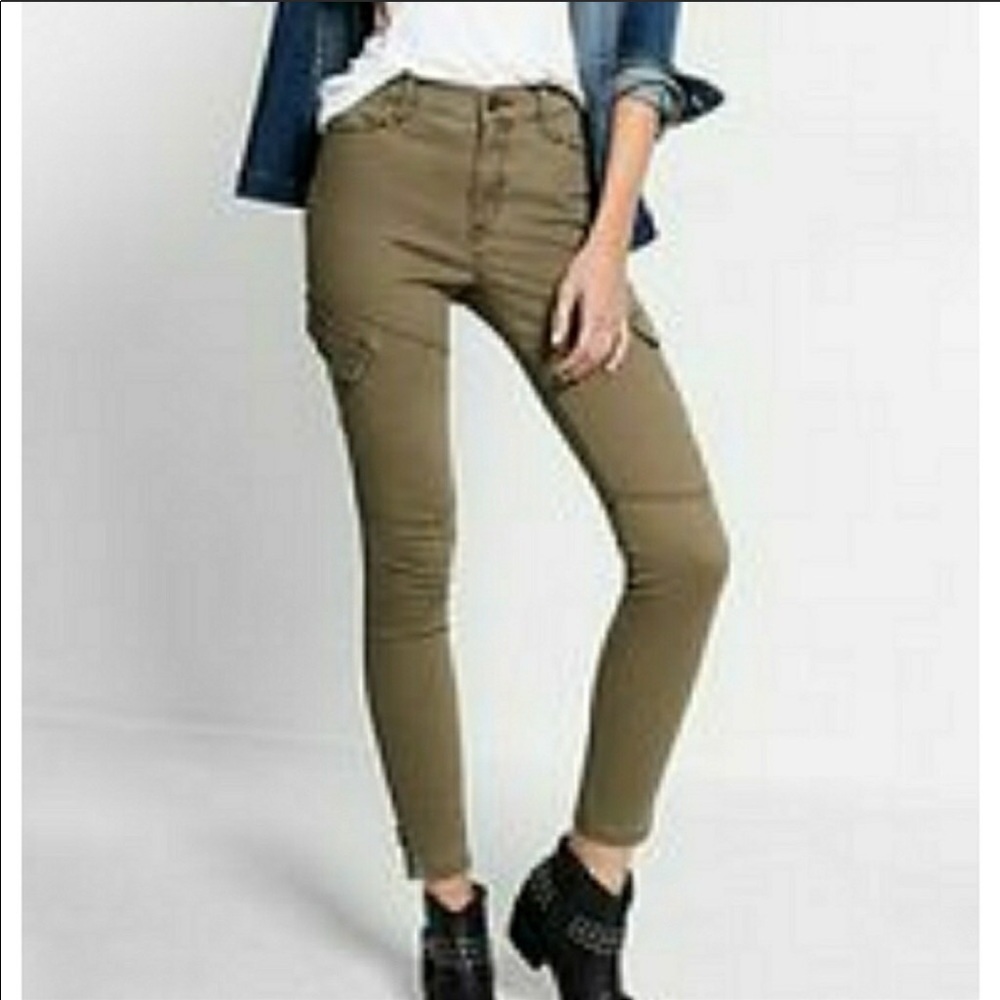 Express High Waisted Cargo Jean Leggings